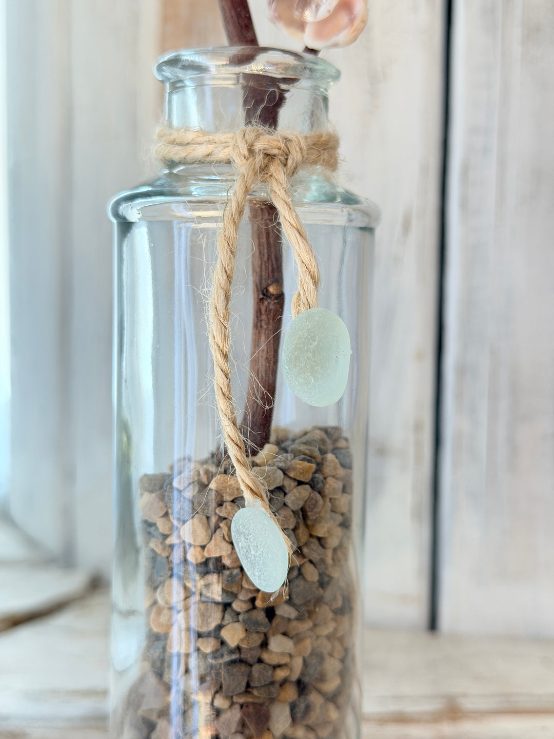 Anchored Soul ZenFlower Climbing Clarity driftwood and clear quartz coastal crystal table art