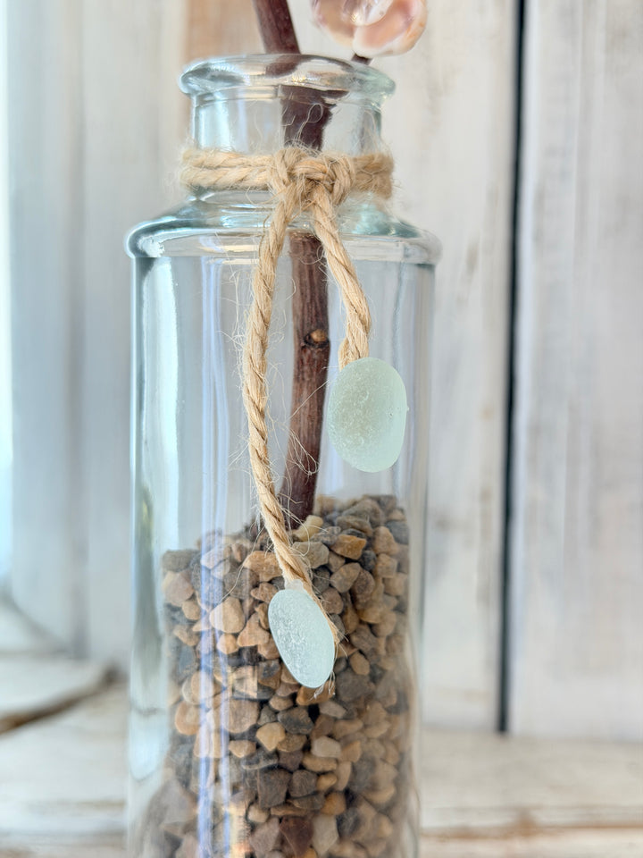 Anchored Soul ZenFlower Climbing Clarity driftwood and clear quartz coastal crystal table art