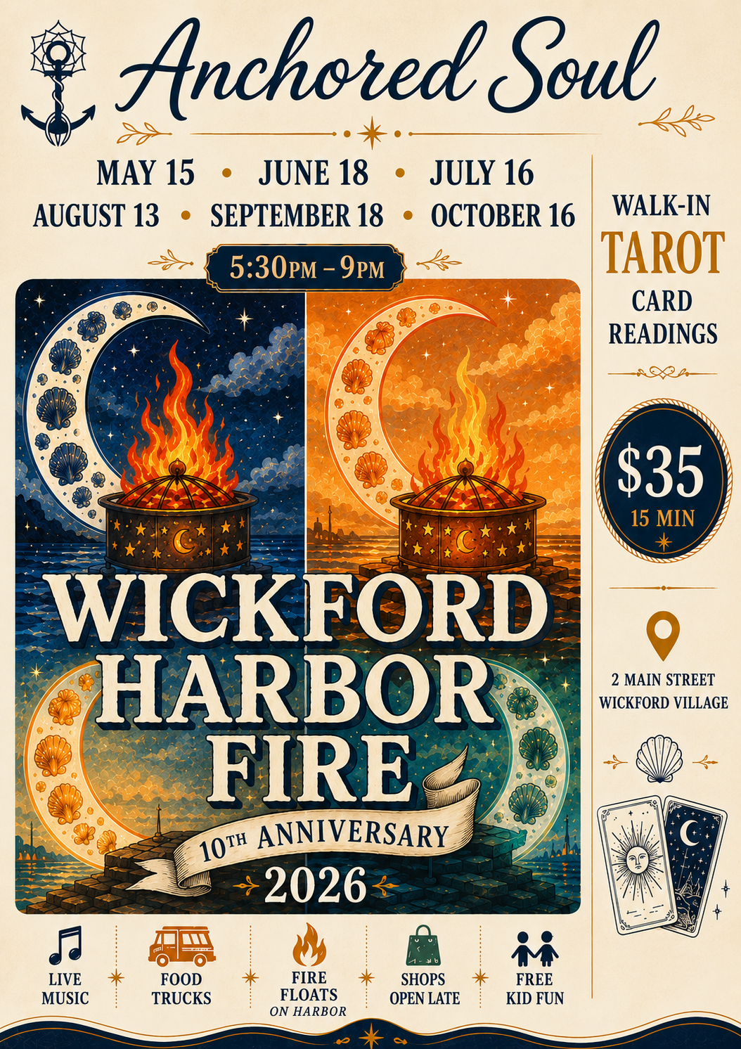 Walk-In Tarot During Wickford Harbor Fire(s)
