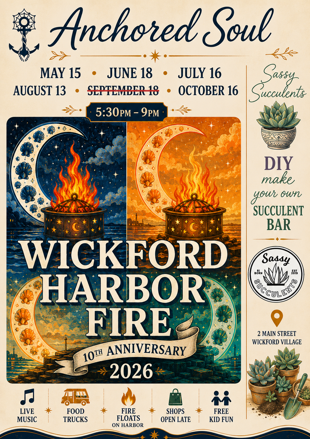Sassy Succulents DIY Plant Bar During Wickford Harbor Fire(s)