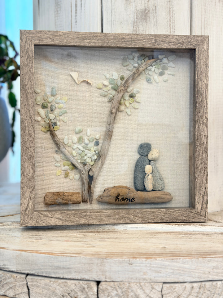 Anchored Soul | Rock Family of 3 | "home" | Shadow Box