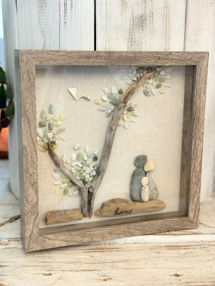Anchored Soul | Rock Family of 3 | "home" | Shadow Box