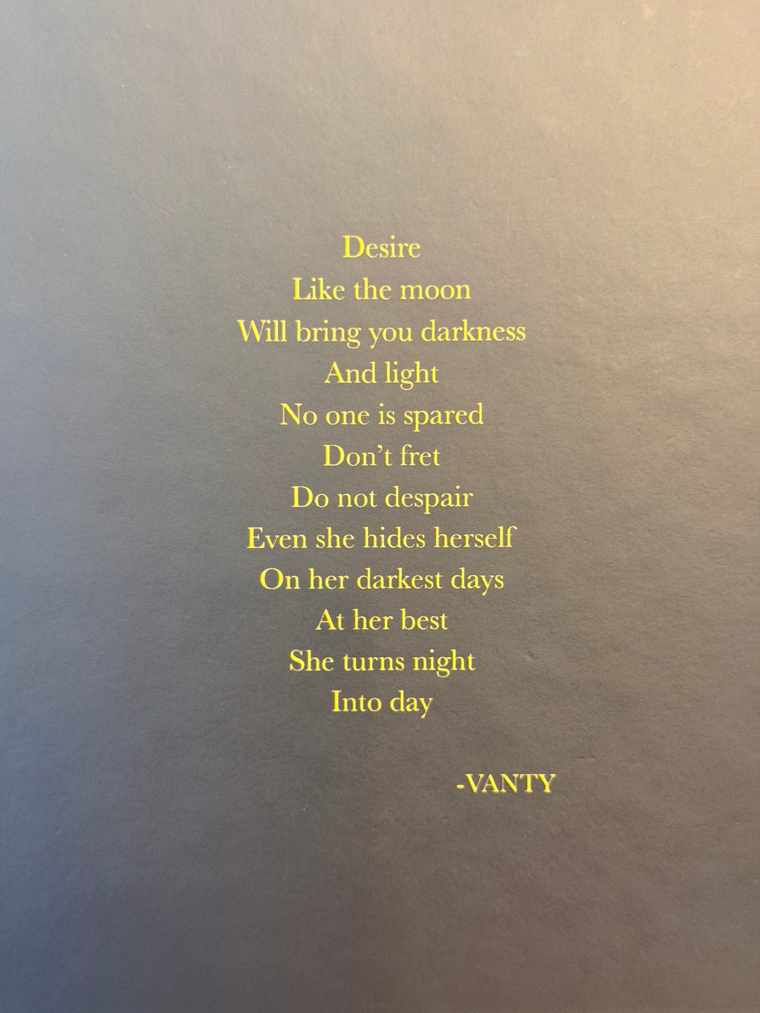 Desire &amp; Its Impossibilities by Vanty Lee | Poems of disappointment | Hardcover