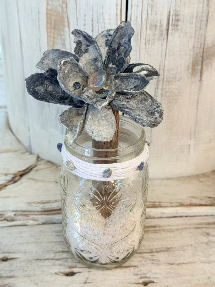 Anchored Soul | ZenFlower Mason Jar | Angel Aura Quartz