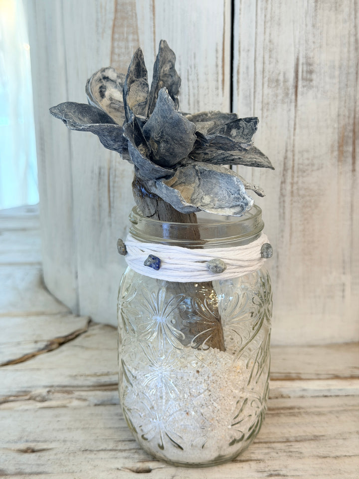 Anchored Soul | ZenFlower Mason Jar | Angel Aura Quartz