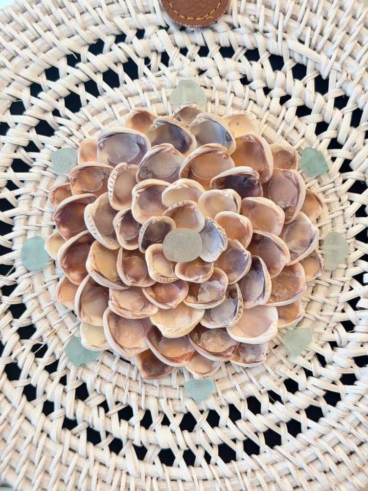 Anchored Soul | ZenFlower White Rattan Bag | Seaglass