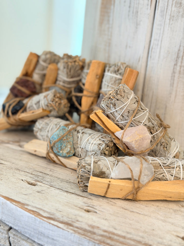 Anchored Soul | White Sage, Palo Santo &amp; Crystal Bundle