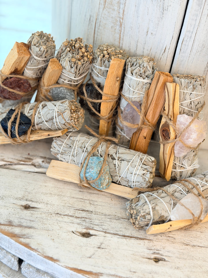 Anchored Soul | White Sage, Palo Santo &amp; Crystal Bundle