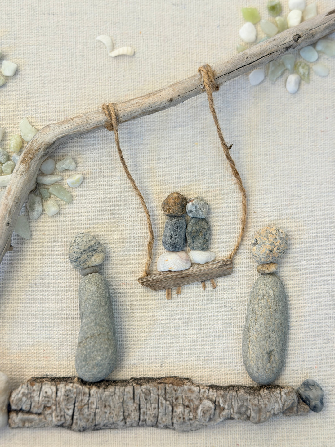 Anchored Soul | Rock Family of 4 w/ Swing | Shadow Box