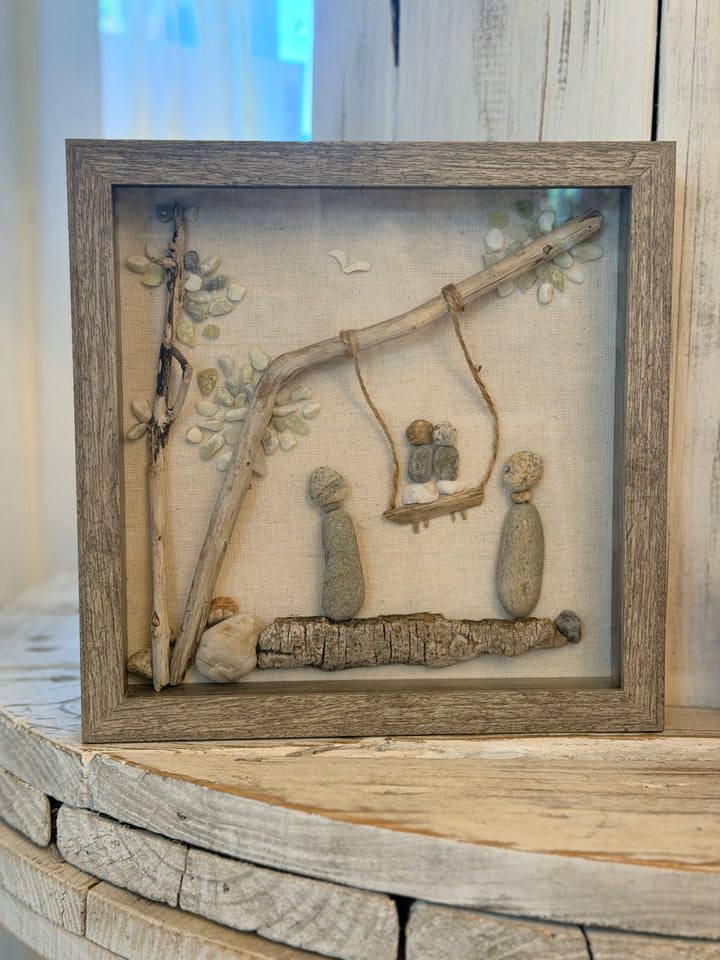 Anchored Soul | Rock Family of 4 w/ Swing | Shadow Box