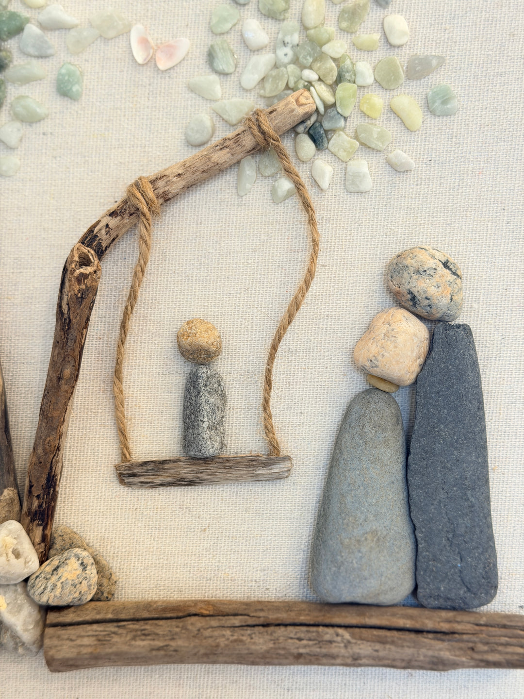 Anchored Soul | Rock Family of 3 w/ Swing | Shadow Box