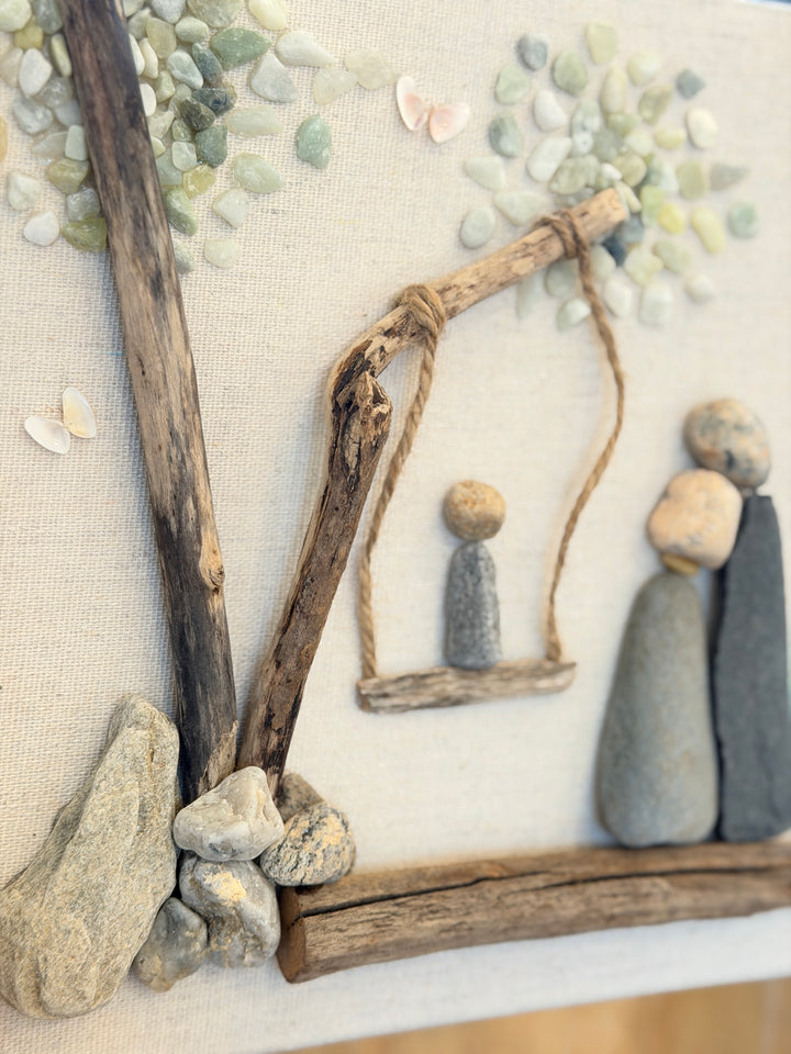 Anchored Soul | Rock Family of 3 w/ Swing | Shadow Box