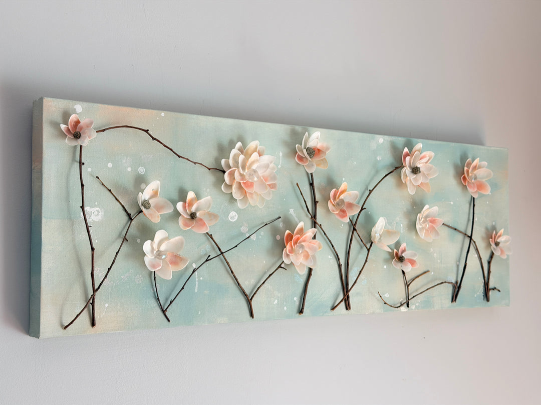 Anchored Soul | Bright Blossoms Canvas | 12 x 36