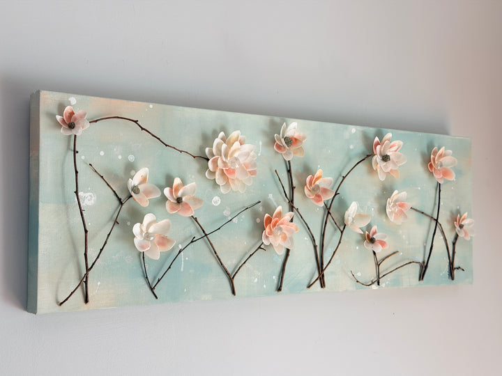 Anchored Soul | Bright Blossoms Canvas | 12 x 36