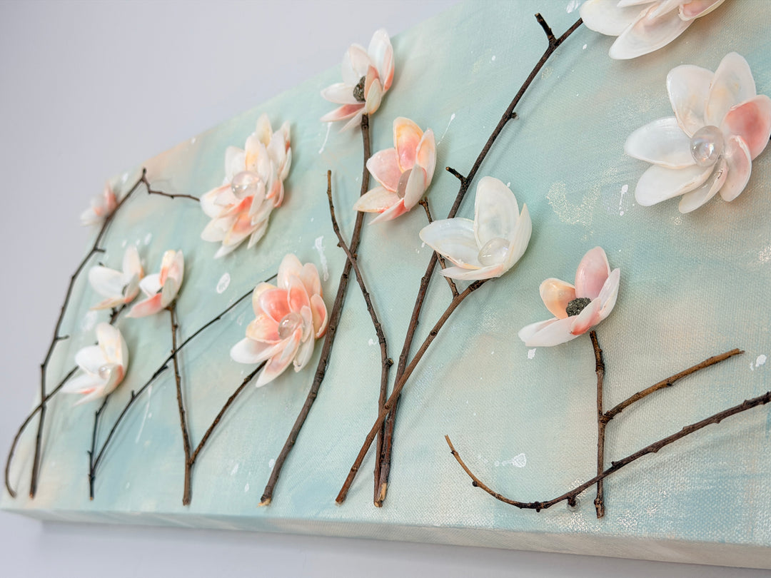 Anchored Soul | Bright Blossoms Canvas | 12 x 36