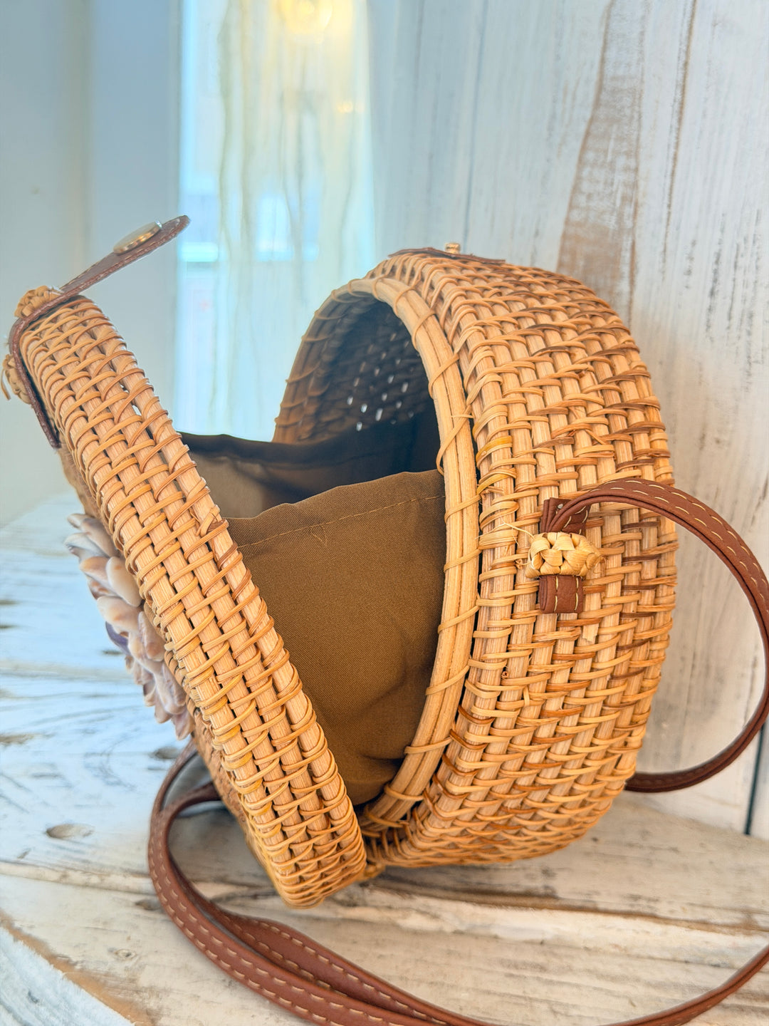 "Calm &amp; Peaceful" Rattan Bag