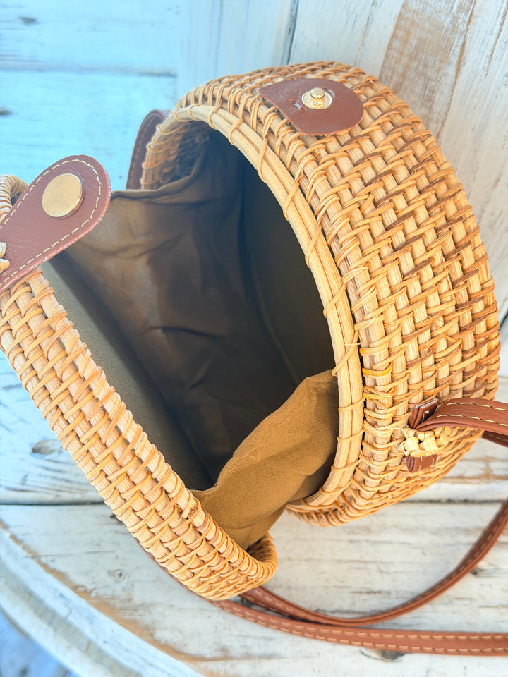 "Calm &amp; Peaceful" Rattan Bag