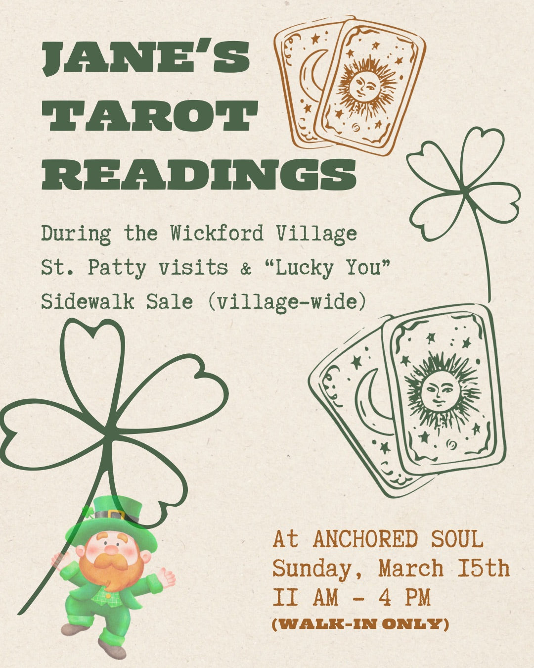 Jane's Tarot & Wickford's Lucky You Sidewalk Sale