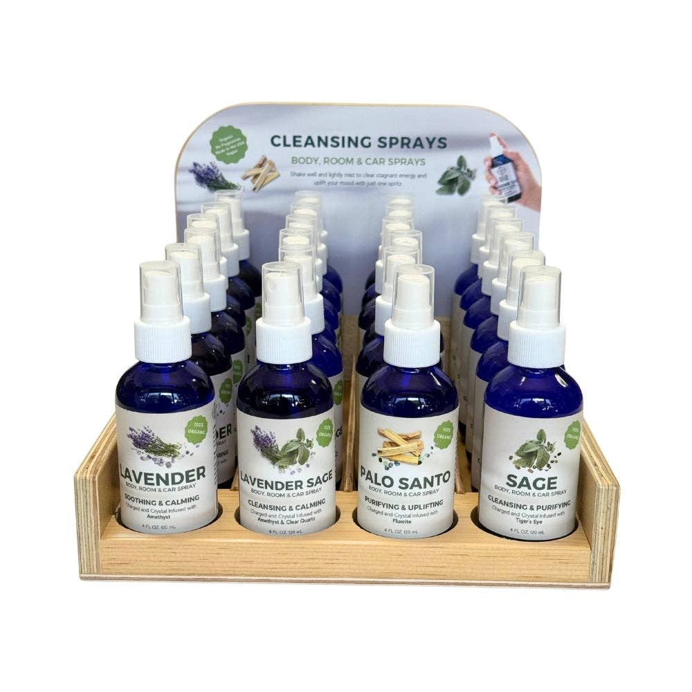Organic Essential Oil Cleansing Sprays | Lavender, Sage, Palo Santo, Lavender Sage