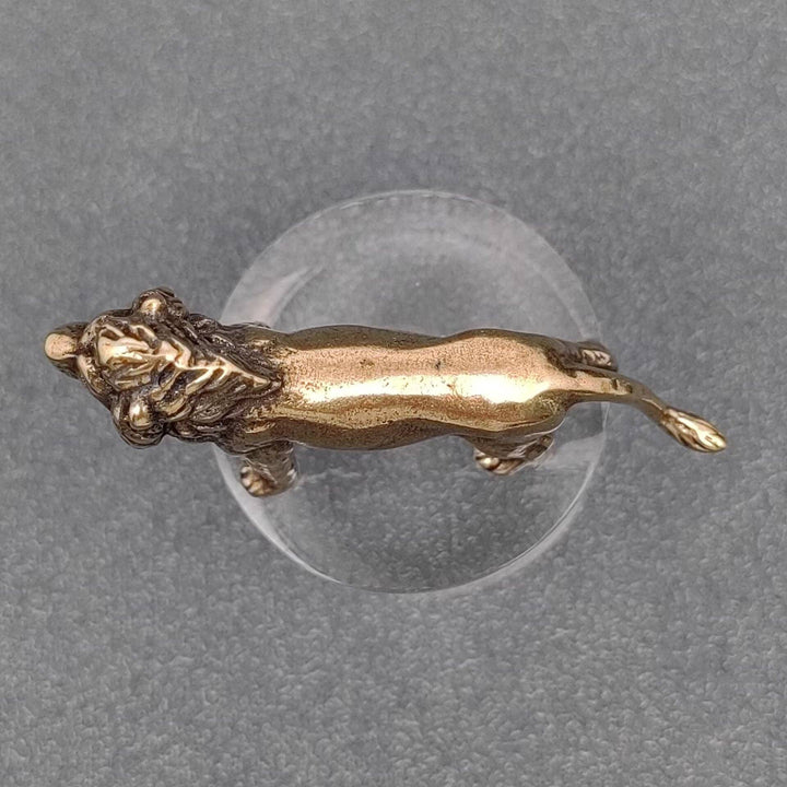 Brass Lion Desktop Ornament symbolizing courage and grounded energy for boho spiritual decor