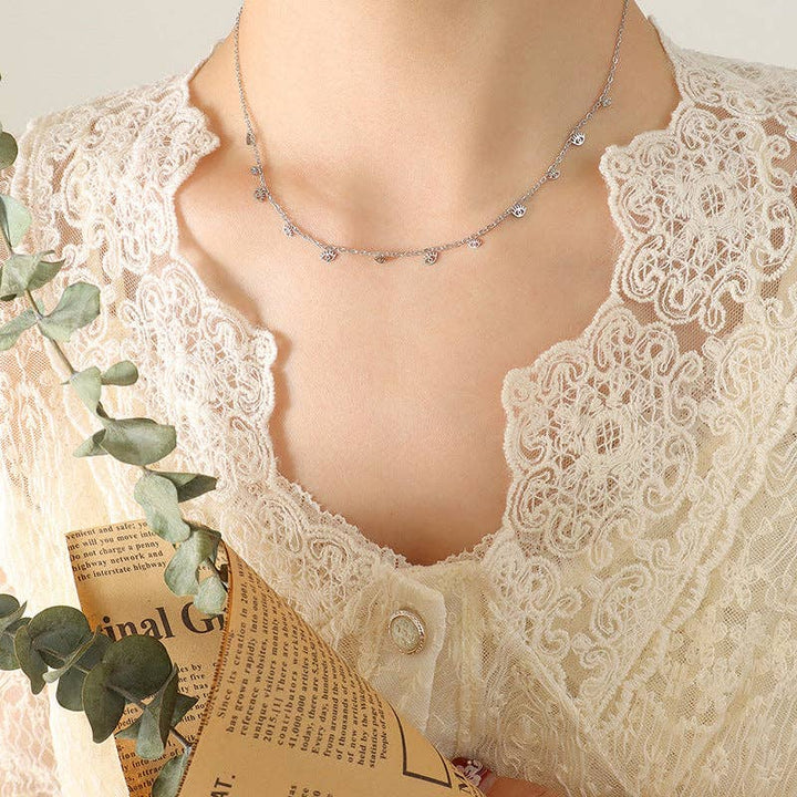 Evil Eye Star Leaf Charm Necklace