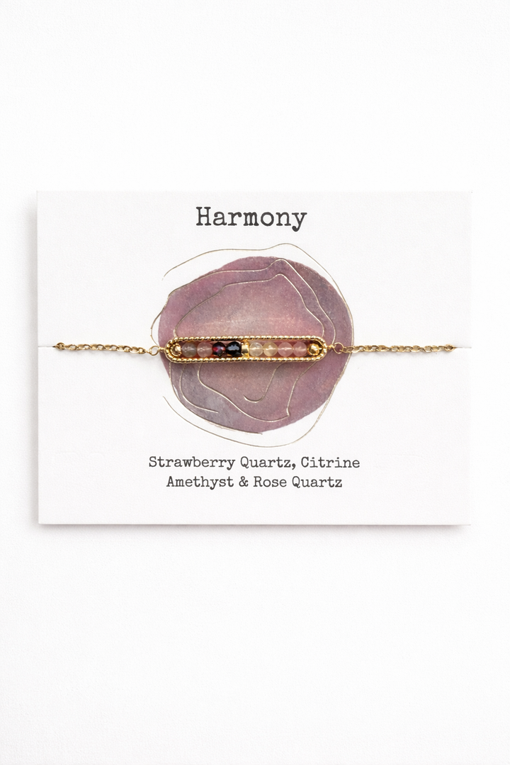 Harmony Crystal Bar Bracelet – Citrine &amp; Amethyst