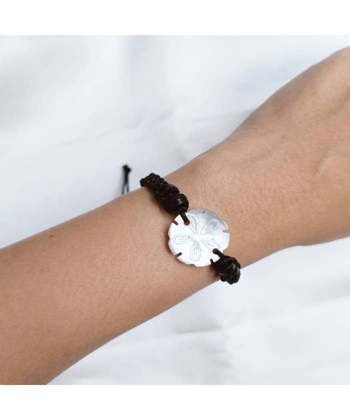 Coastal Sand Dollar &amp; Coconut Bead Bracelet