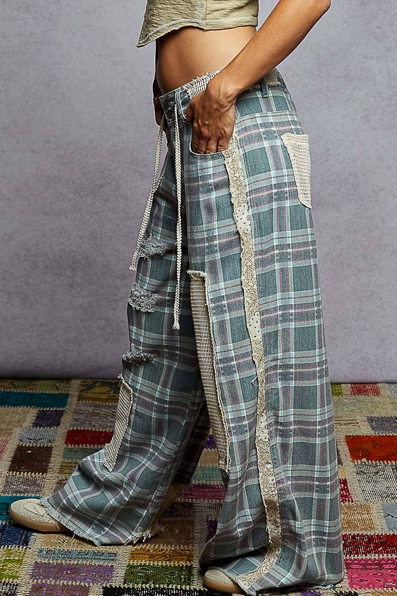 Stud Detail Woven Denim Pants | 2 Varieties