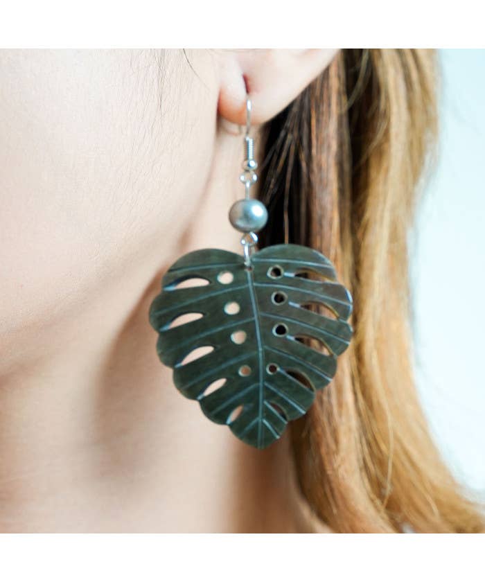 Monstera Leaf Earrings