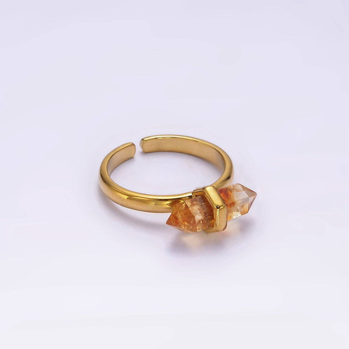 Adjustable Gemstone Wand Ring Gold Filled boho spiritual jewelry for coastal souls