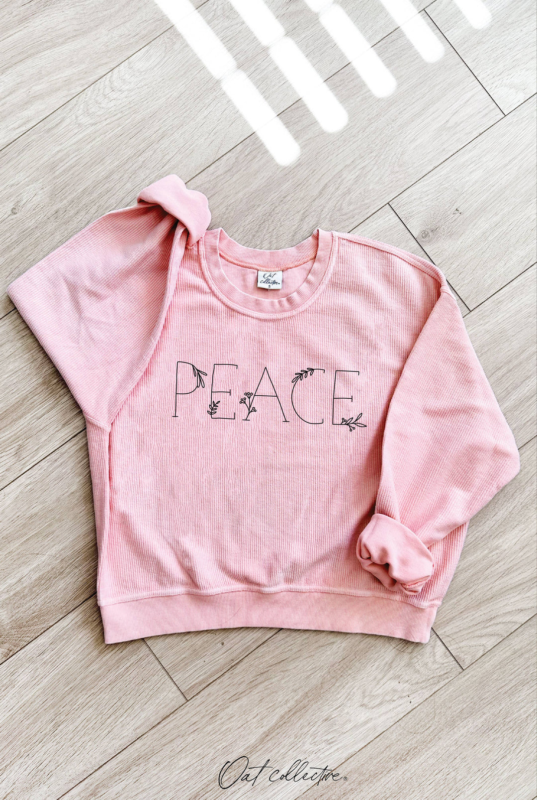 Peace Cropped Thermal Pullover in vintage mineral wash for coastal boho layering