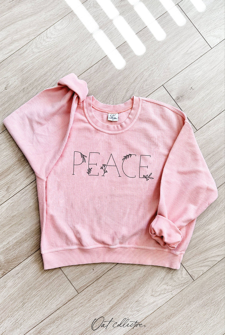 Peace Cropped Thermal Pullover in vintage mineral wash for coastal boho layering