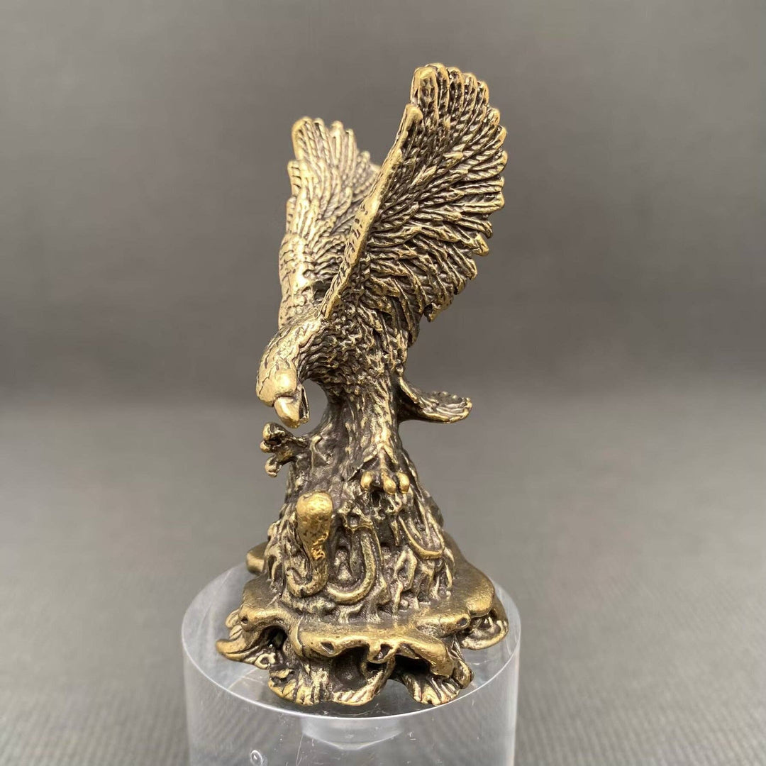 Brass Eagle Spreading Its Wings desktop ornament handcrafted boho spiritual wisdom decor