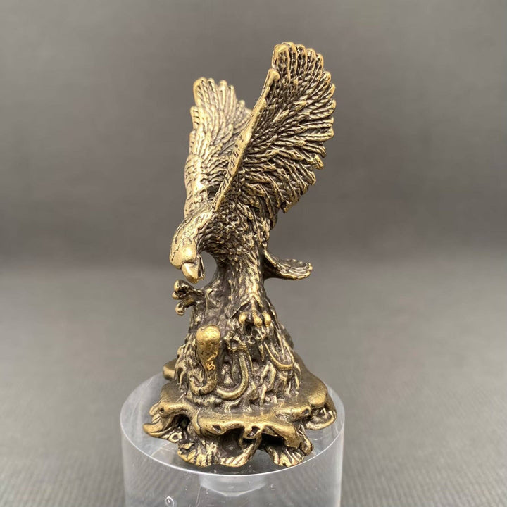 Brass Eagle Spreading Its Wings desktop ornament handcrafted boho spiritual wisdom decor