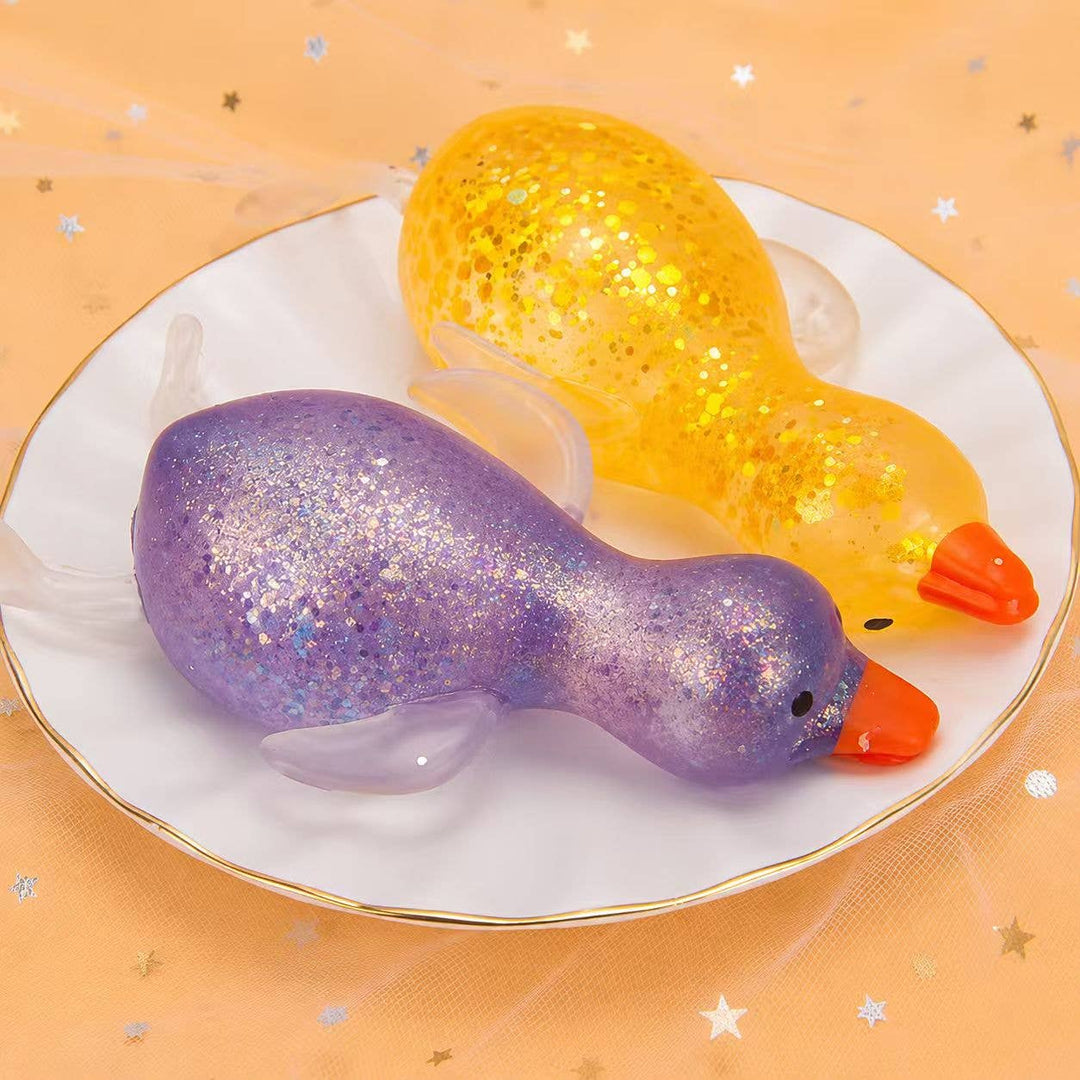 Gold Glitter Goose Squishy Stress Relief Toy