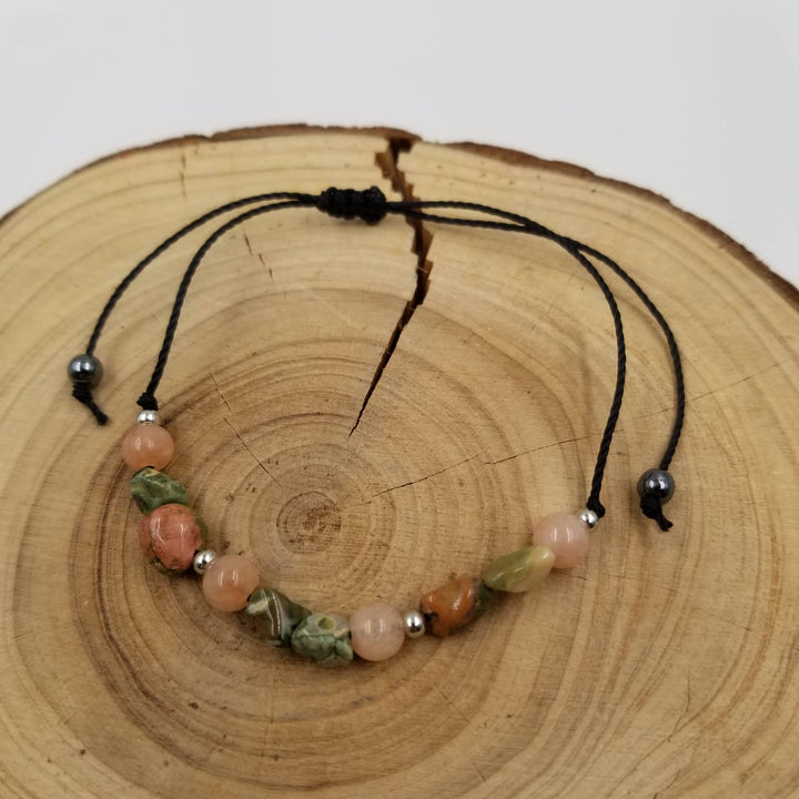 You Are Amazing Natural Stone Bracelet with affirmation card for throat chakra healing