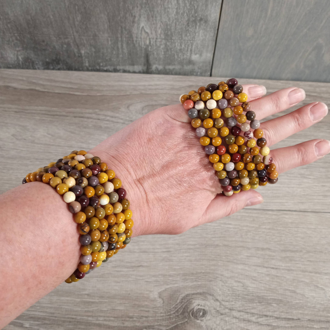 Healing Crystal Bracelets 6mm round natural gemstone stretch bracelet boho coastal jewelry