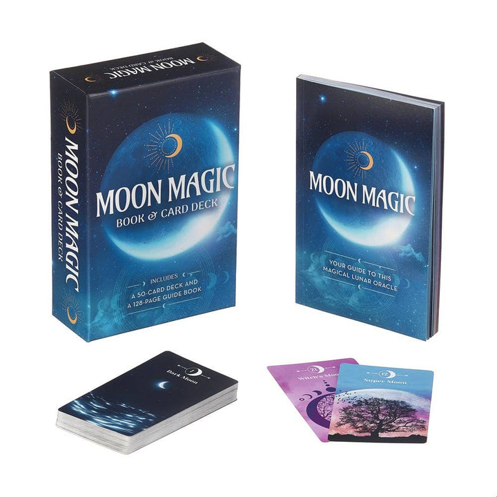 Moon Magic Book &amp; Card Deck oracle kit for lunar spellwork and soulful ritual