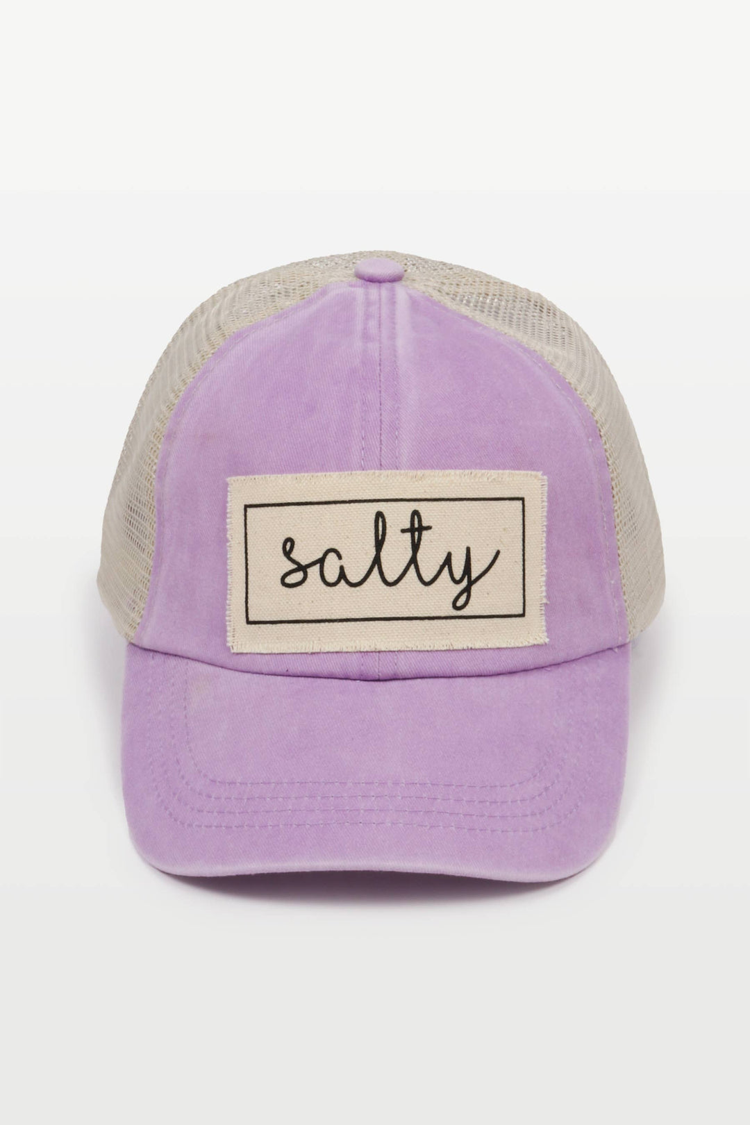 Salty Canvas Patch Mesh Back Baseball Cap for coastal boho beach days