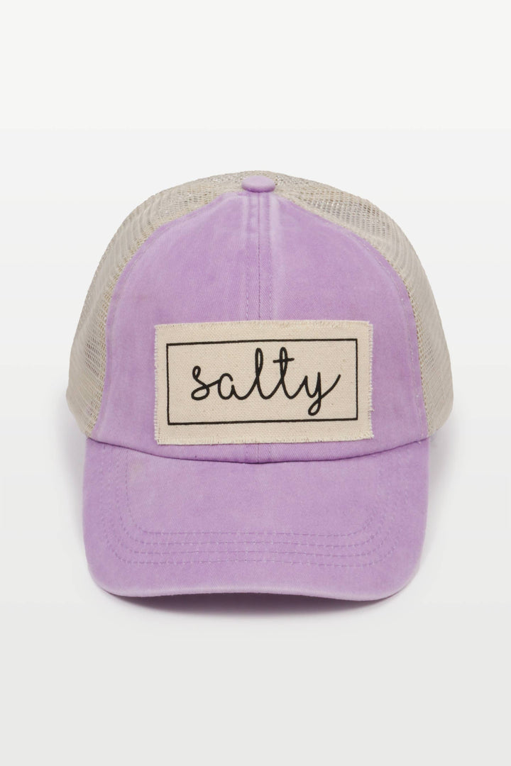 Salty Canvas Patch Mesh Back Baseball Cap for coastal boho beach days
