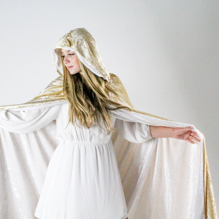 Reversible Hooded Cloak - 56" Long | Double-Sided Cape