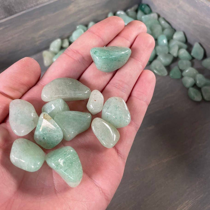 Green Aventurine Tumbled Stones bulk crystals for heart chakra healing and abundance