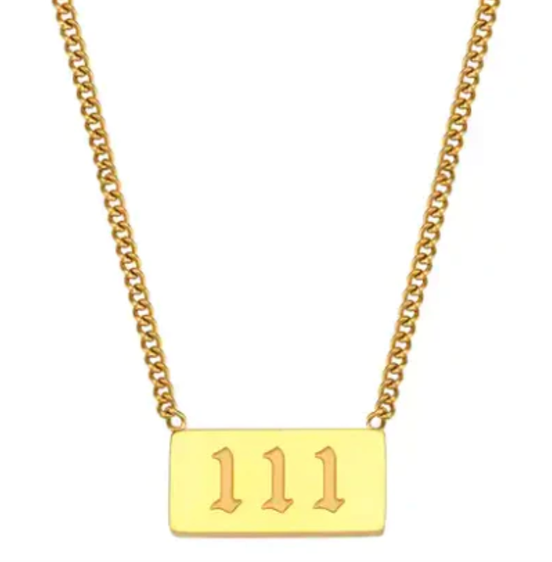 111 Angel Number Necklace | 18" Gold Plated