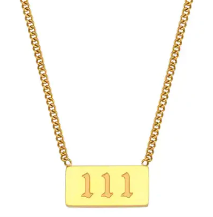 111 Angel Number Necklace | 18" Gold Plated