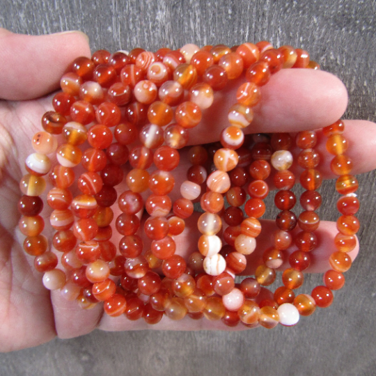 Healing Crystal Bracelets 6mm Round stackable gemstone stretch bracelet boho coastal jewelry