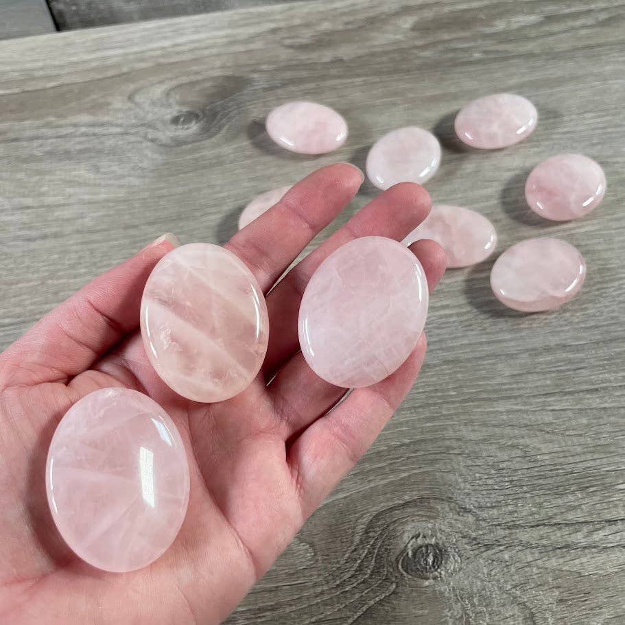 Smooth gemstone palm stones 45mm for grounding meditation and coastal healing energy