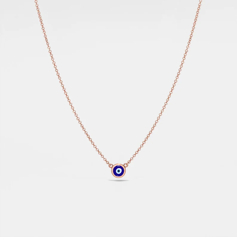 Evil Eye Nazar Charm Necklace in 925 sterling silver for spiritual protection