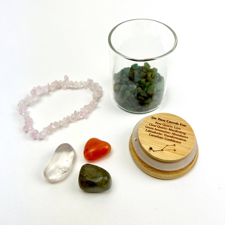 Zodiac Crystal Kit stretch bracelet with healing gemstones for your cosmic sign