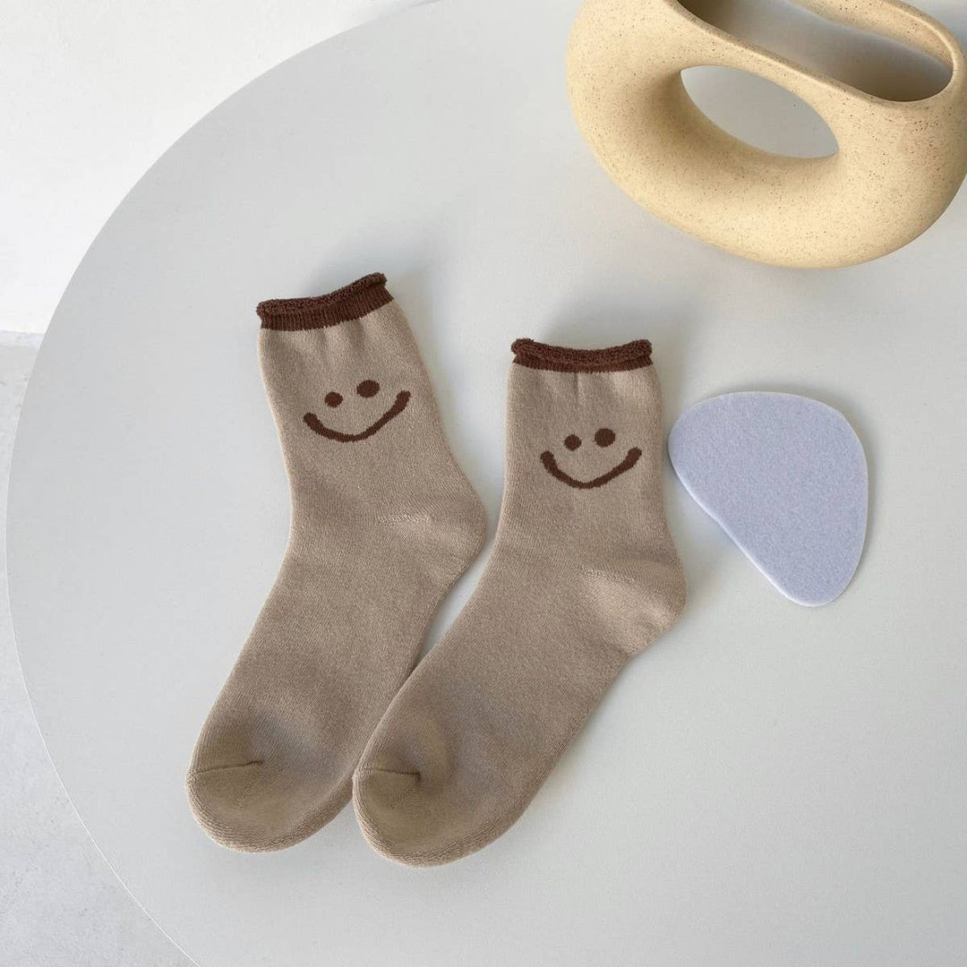 Winter Warm Smiley Face Socks for Women