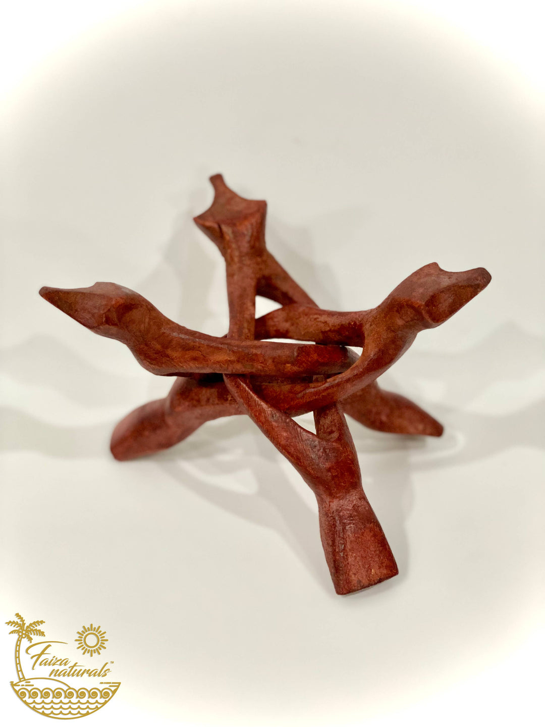 Wooden tripod stand for abalone smudge bowls handcrafted for coastal smoke cleansing rituals